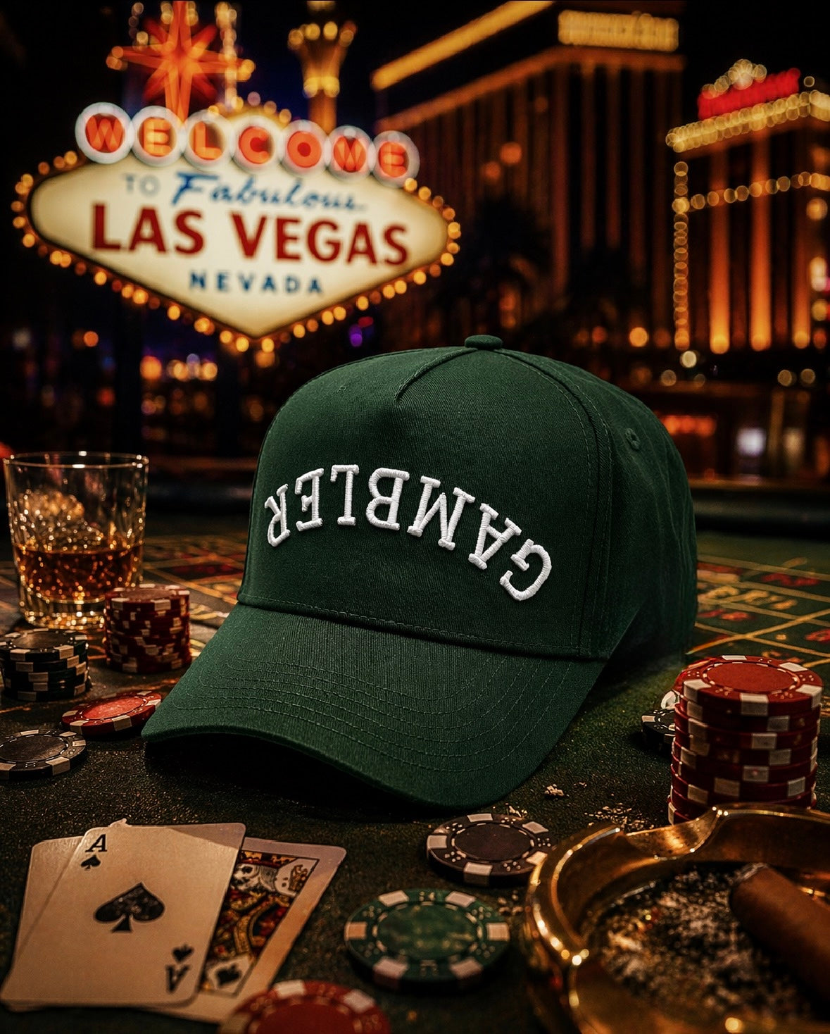Upside Down Gambler - Forest Green