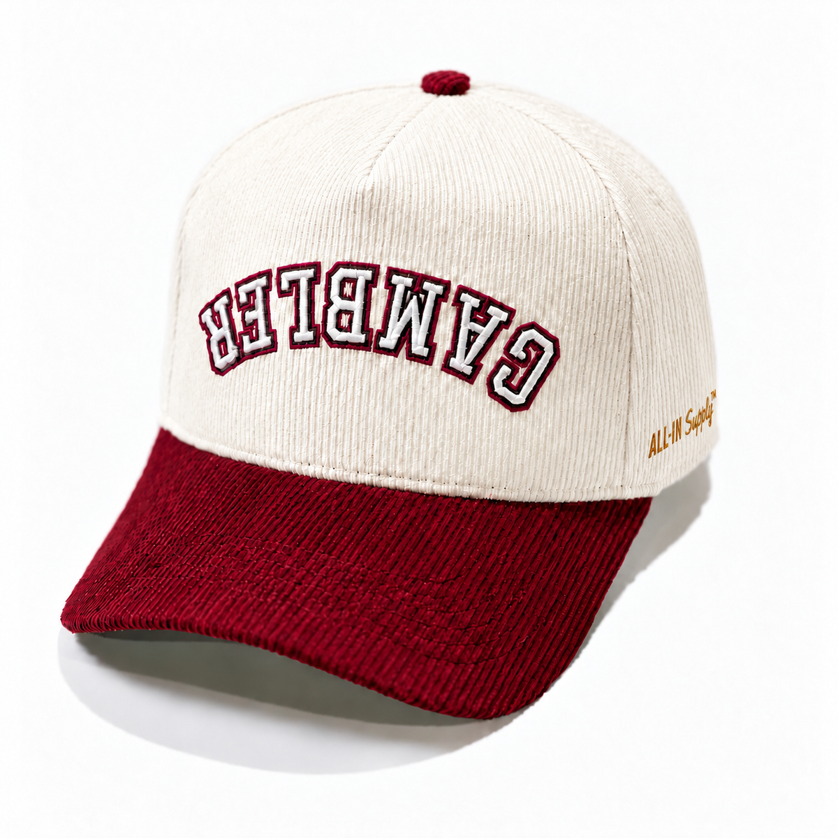 Upside Down Corduroy Gamblers - Cream/Burgundy