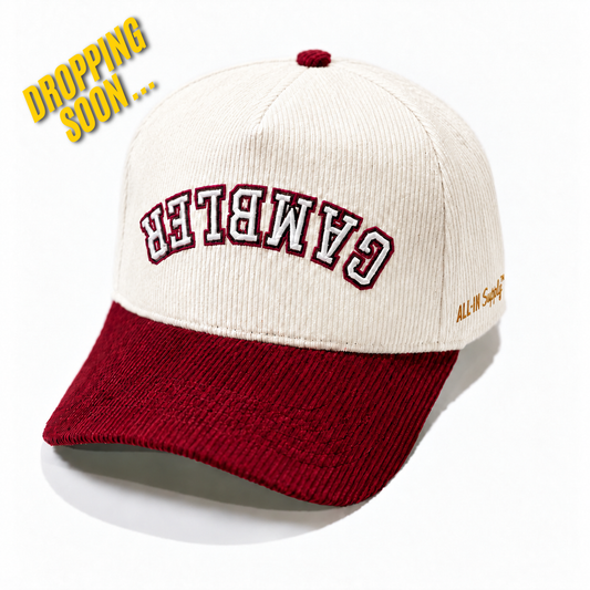 Upside Down Corduroy Gamblers - Cream/Burgundy